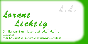 lorant lichtig business card